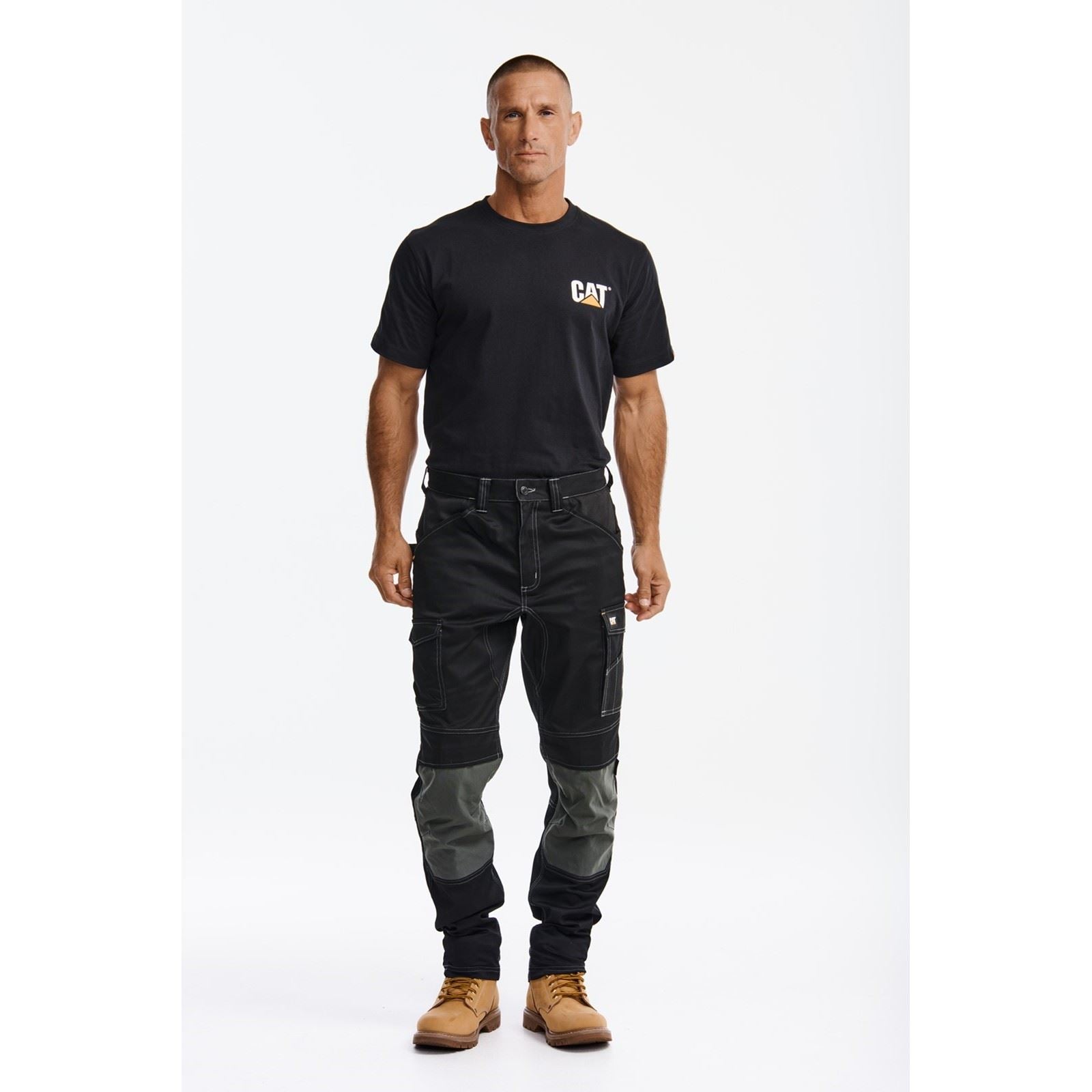 Caterpillar Essential Knee Pocket Stretch Holster Pantalons De Plein Air Pour Hommes En Polyester Noirs