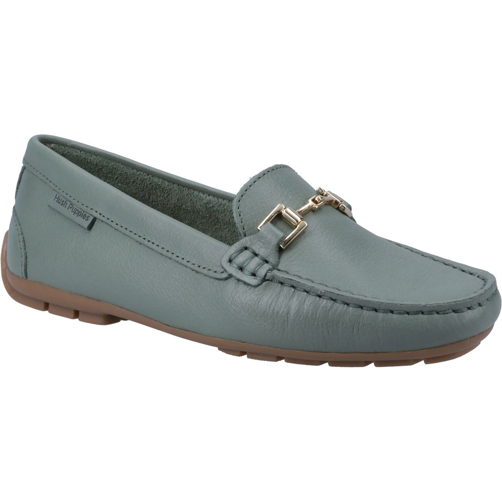 Hush Puppies Eleanor Femmes Mocassins En Cuir Sauge