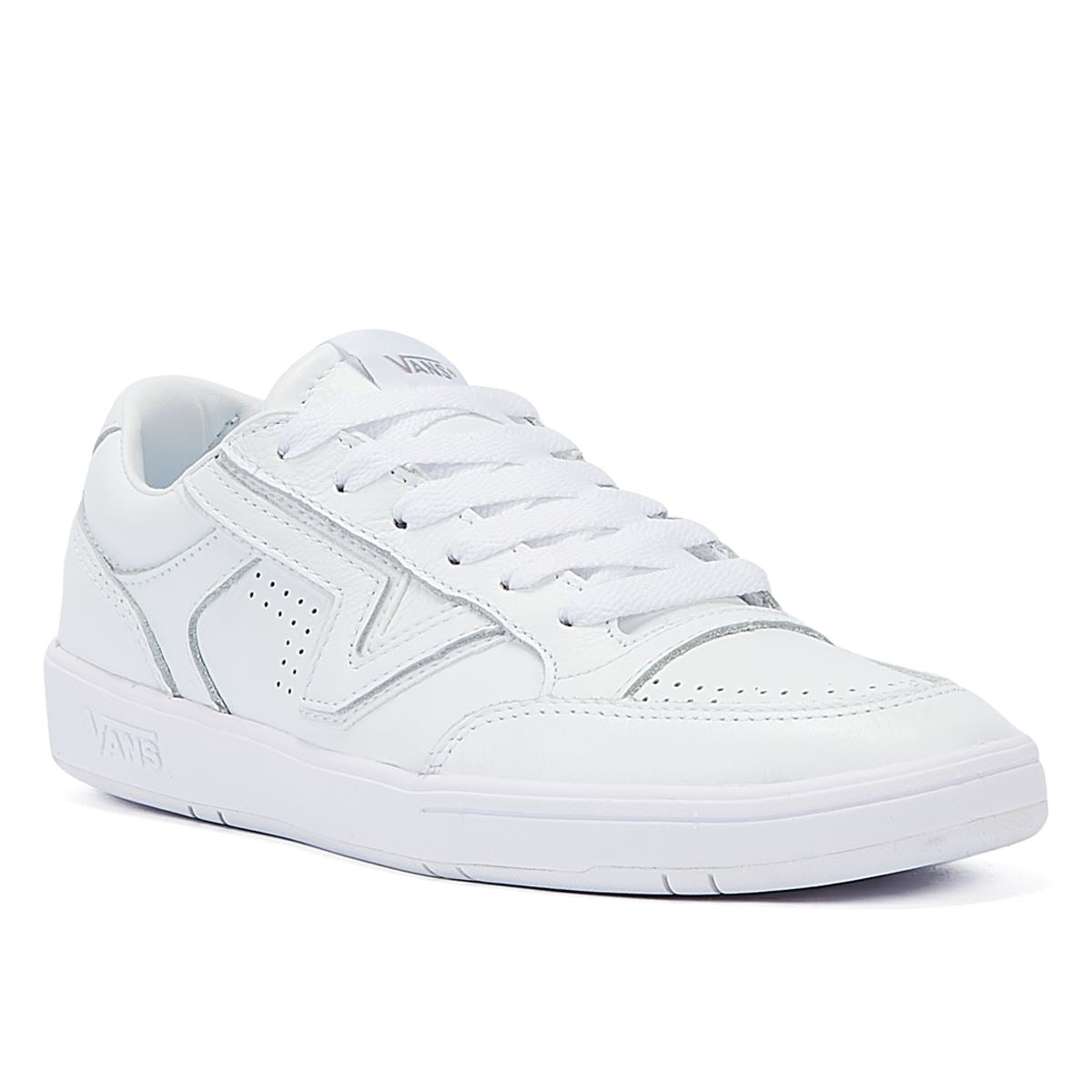Vans Lowland ComfyCush Baskets En Cuir Blanc Pur.