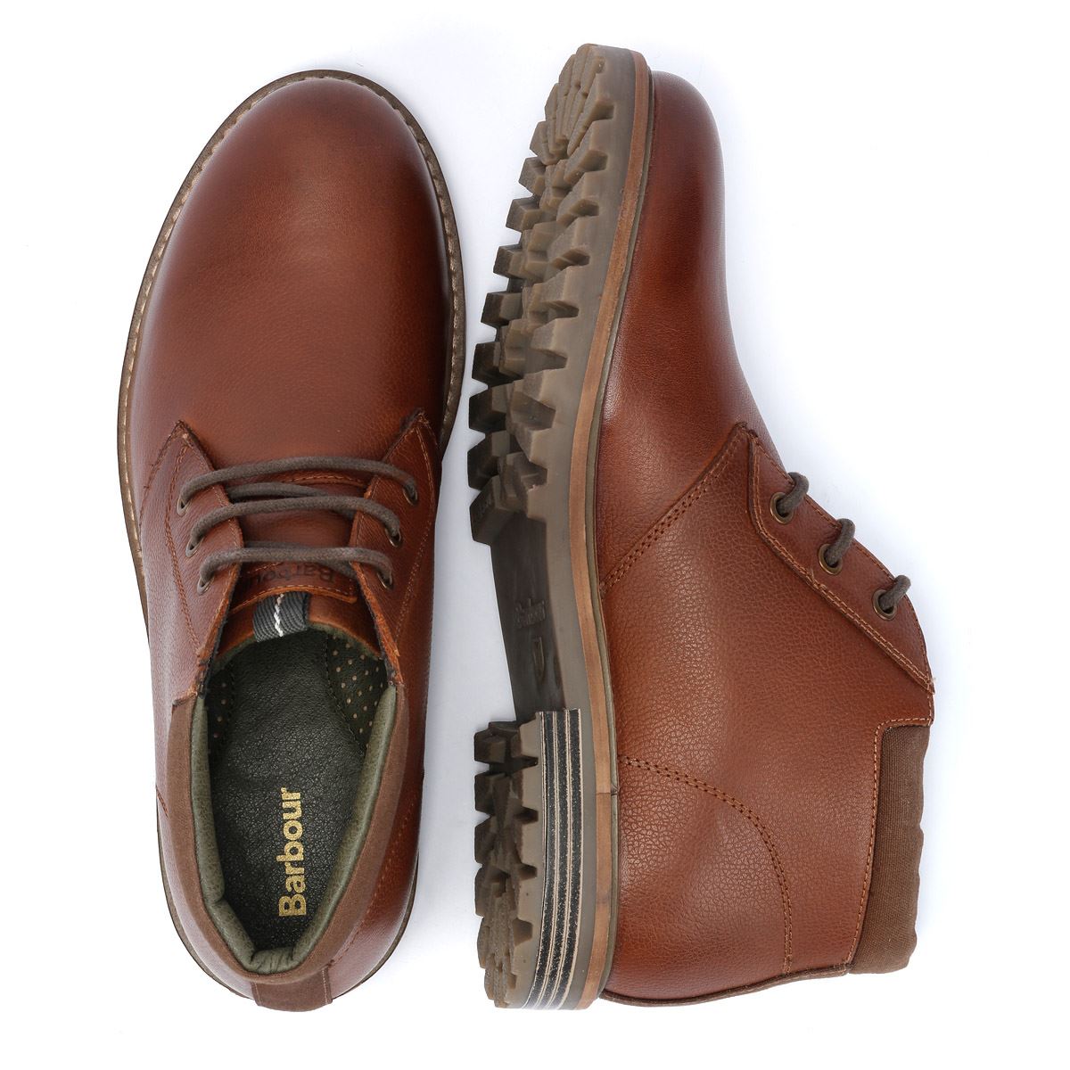 Barbour Boulder Bottes Hommes En Cuir Marron