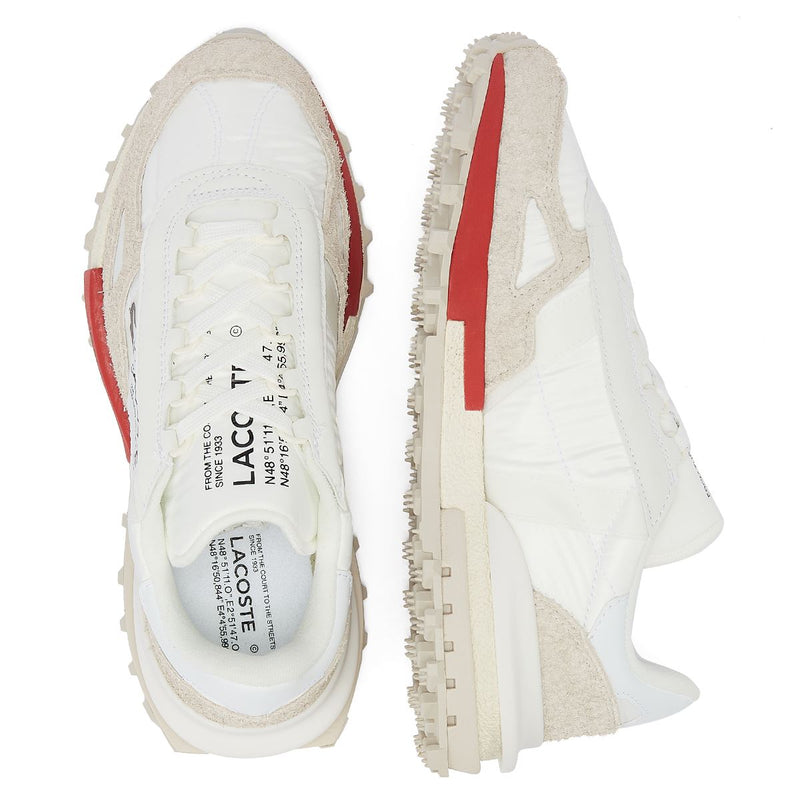Lacoste Baskets De Sport Blanches/Rouges Pour Hommes Elite Active