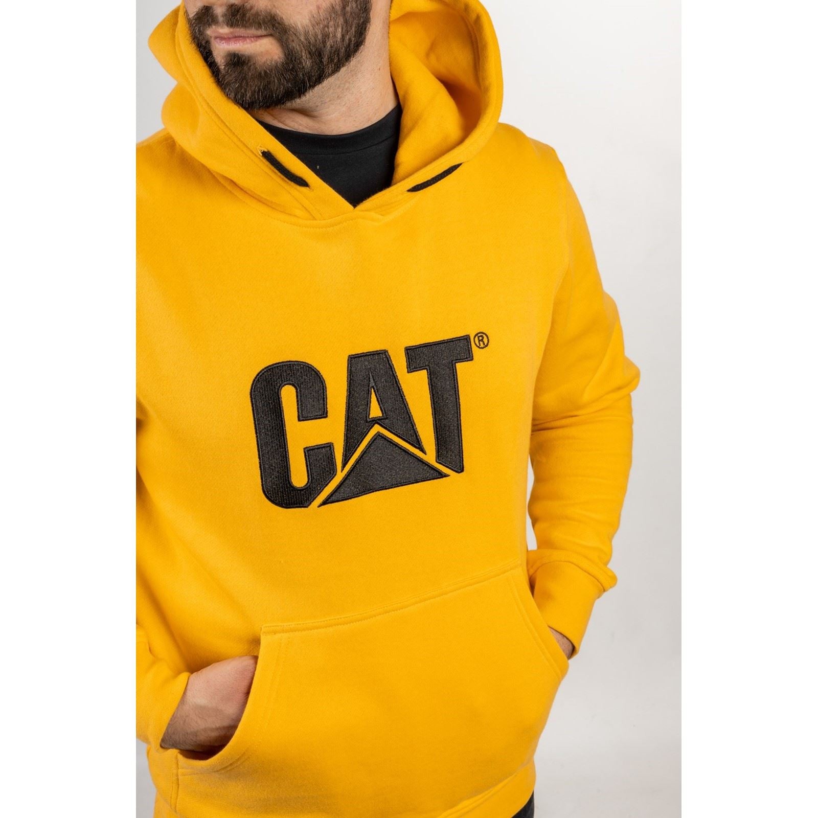 Caterpillar Trademark Sweat À Capuche Jaune En Coton Pour Homme