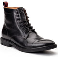 Base London Plymouth Bottes Noires Pour Hommes En Cuir À La Cheville