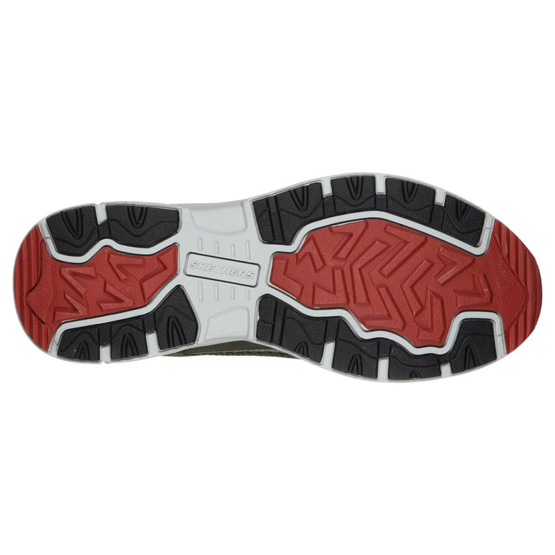 Skechers Oak Canyon Verketta Baskets Pour Hommes En Cuir Olive/Noir