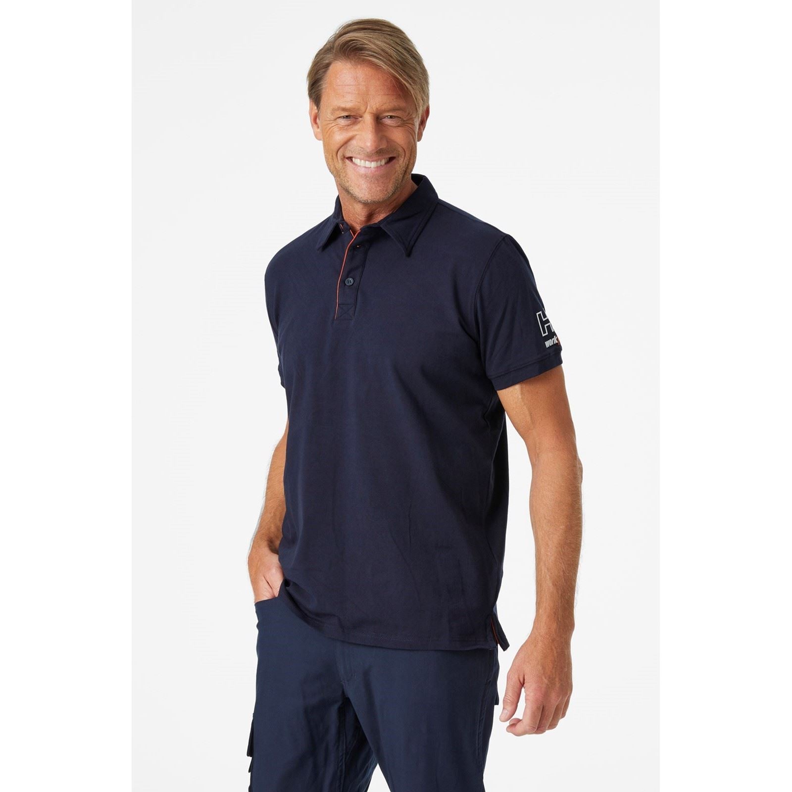 Helly Hansen Workwear Kensington T-Shirt Polo Bleu En Coton Pour Homme