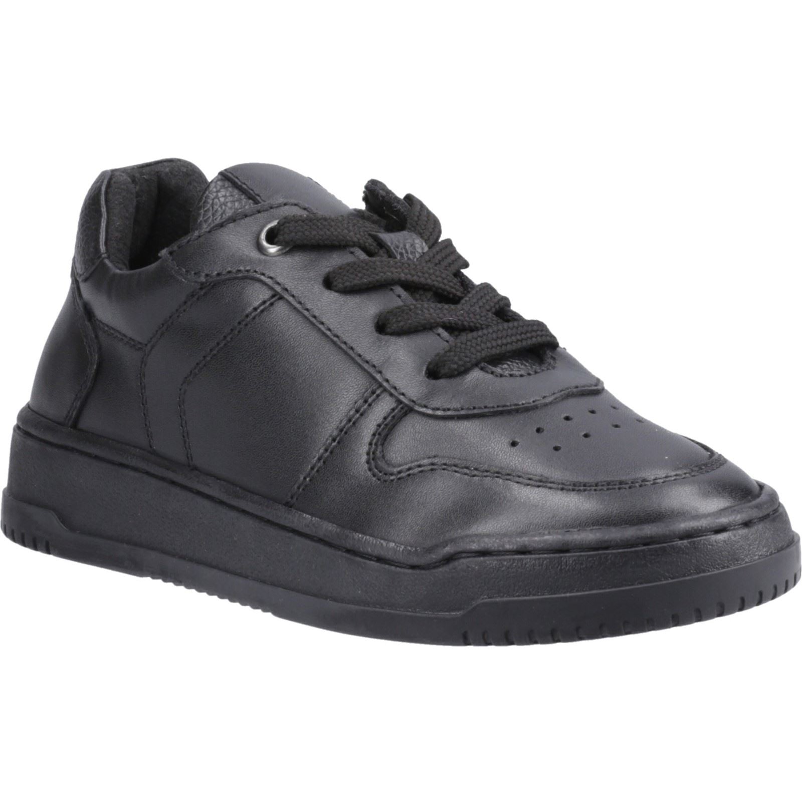 Hush Puppies Dougie Baskets Noires En Cuir Pour Garçons