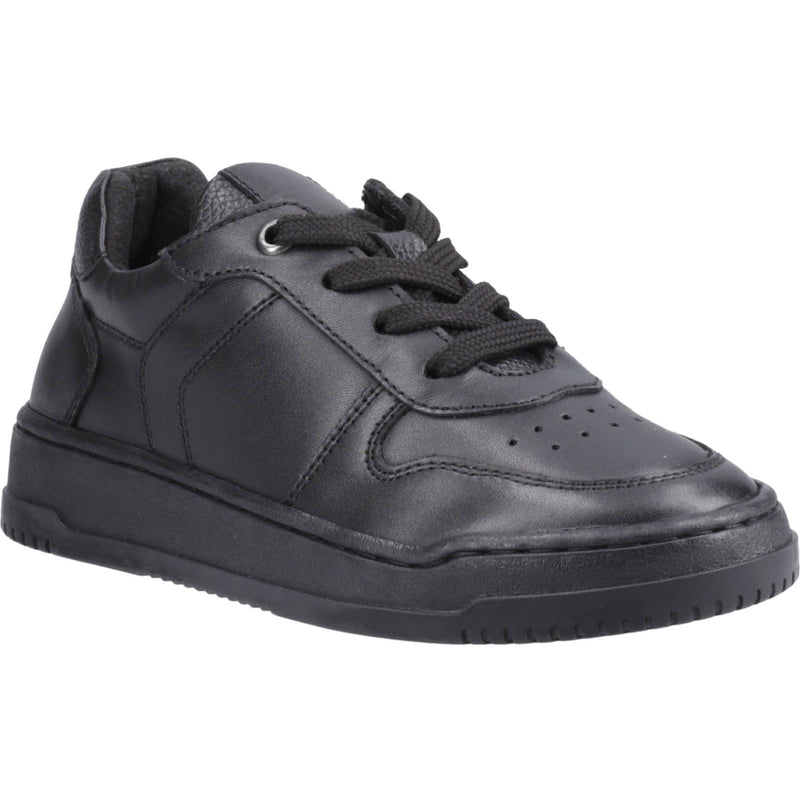 Hush Puppies Dougie Baskets Noires En Cuir Pour Garçons