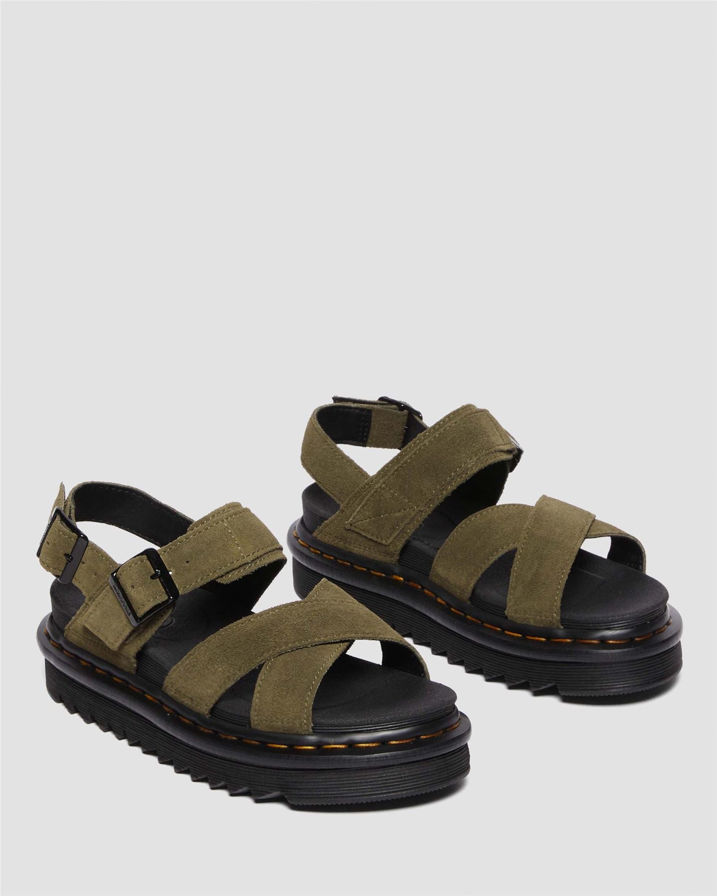 Dr. Martens Voss II Bronx Sandales Vertes Pour Femmes En Suède