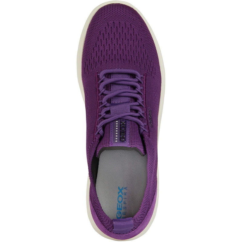Geox D Spherica A Baskets En Cuir Violet Pour Femme