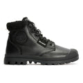 Palladium Pampa HI Snow Warm Bottes En Cuir Noires Pour Femmes