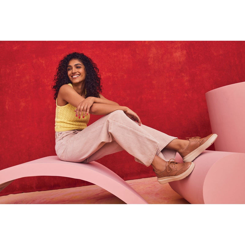 Hush Puppies Joy Chaussures Richelieu Pour Femmes En Cuir Marron