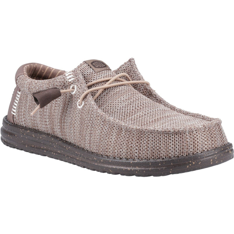HEYDUDE Wally Stretch Mesh Chaussures Mocassins Homme En Polyester Taupe Foncé/marron Taupe