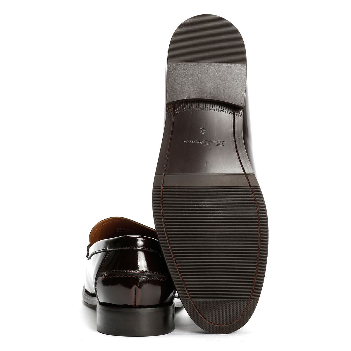 Ben Sherman Buster Mocassins Rouges En Cuir Pour Hommes