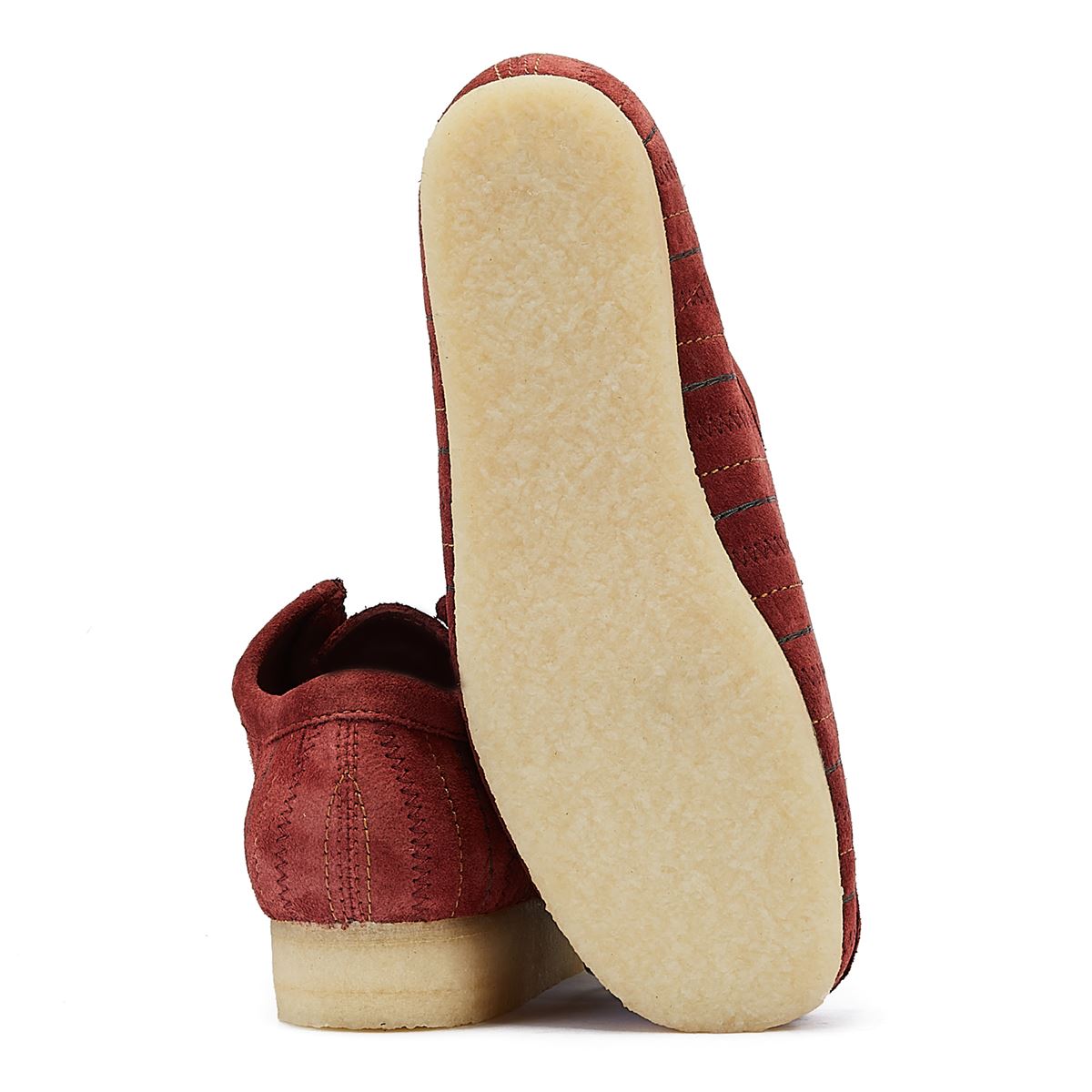 Clarks Originals Chaussures À Lacets Pour Hommes En Cuir Bordeaux Originals Wallabee.