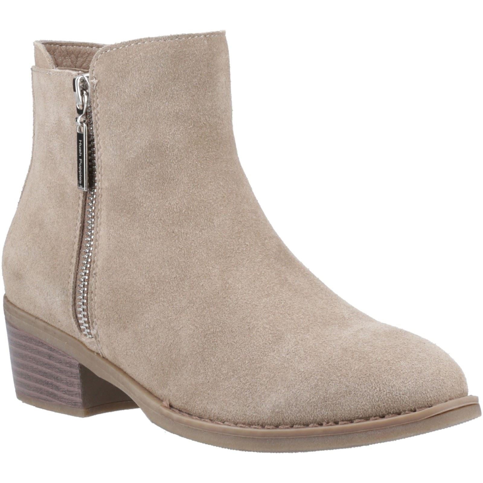 Hush Puppies Ingrid Bottines À Talons Pour Femmes En Daim Taupe Suédois