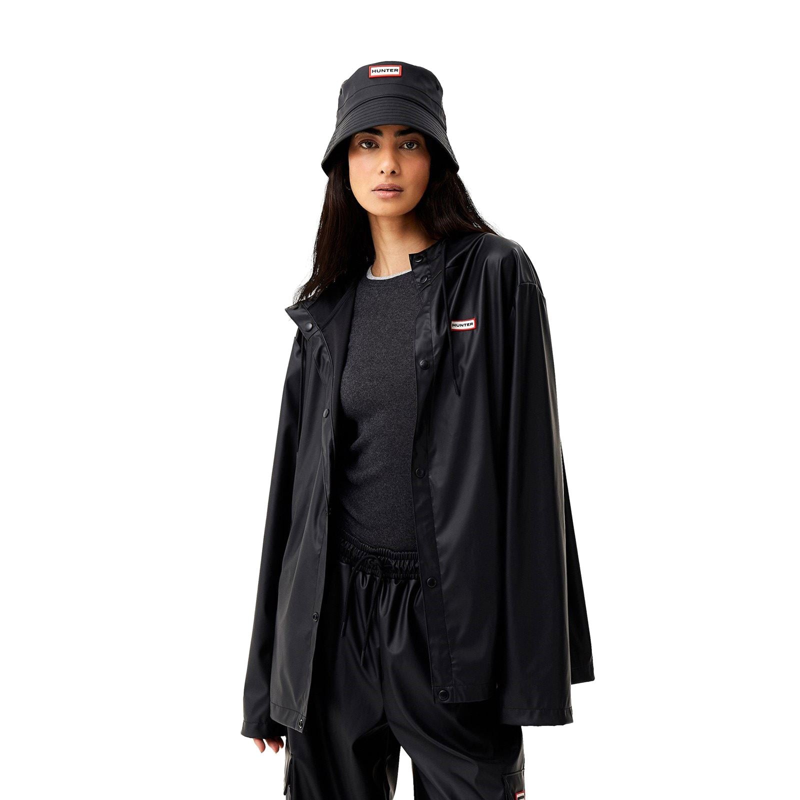 Hunter Izzy Hooded Veste Noire Unisexe Pour Adultes
