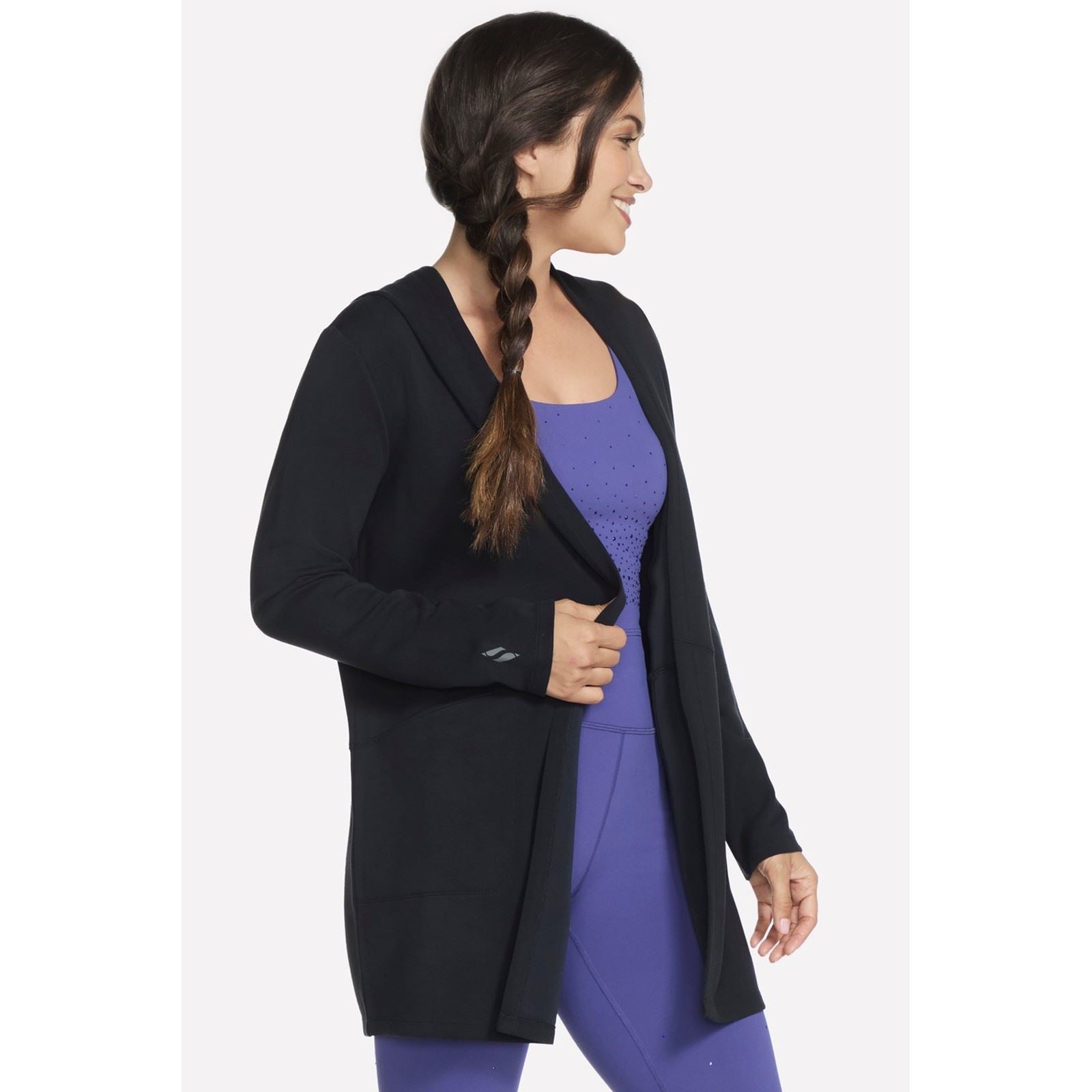 Skechers SKECHLUXE Elevate Restful Hoodigan Cardigans Noirs Pour Femmes