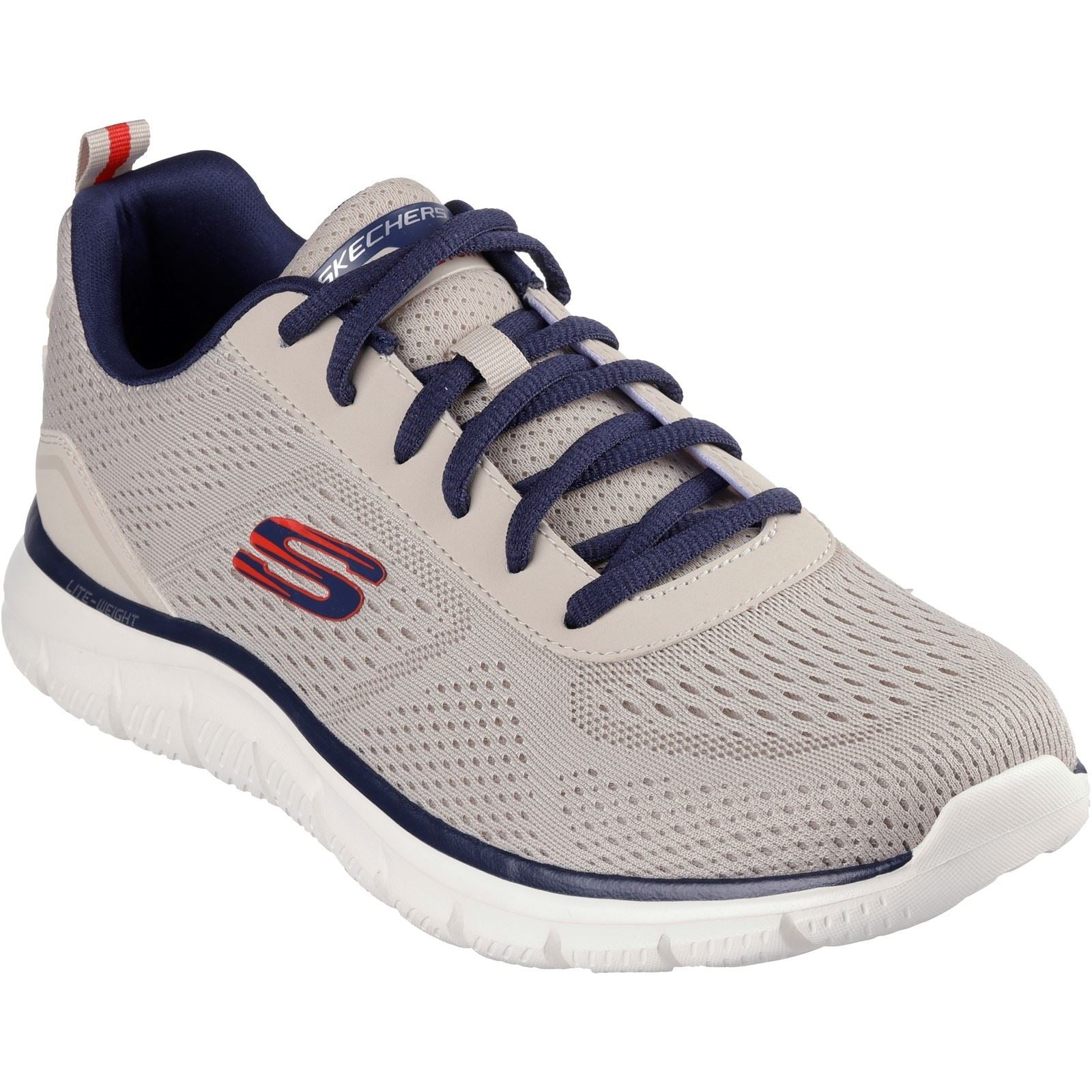 Skechers Track Leshur Baskets Pour Homme En Synthétique Taupe/Marine