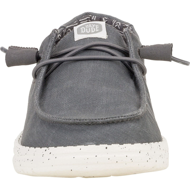 HEYDUDE Wendy Canvas Mocassins Gris Foncé Pour Femmes En 100% Coton