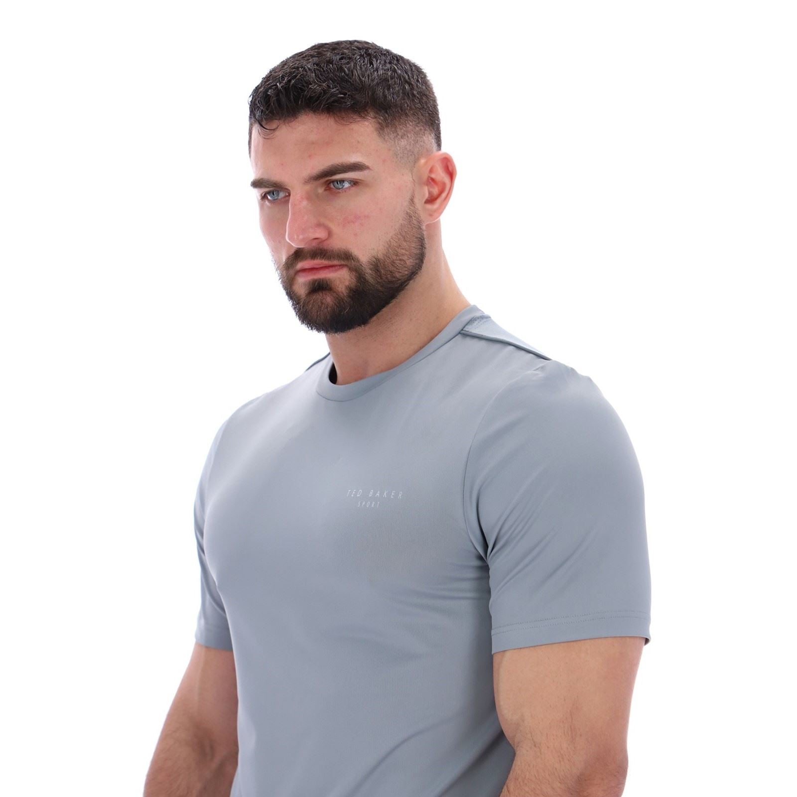 Ted Baker SAM TBMTS2635 T-Shirts De Sport Gris En Polyester Pour Hommes