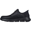 Skechers Garza Gervin Chaussures En Cuir Noir À Lacets Pour Hommes