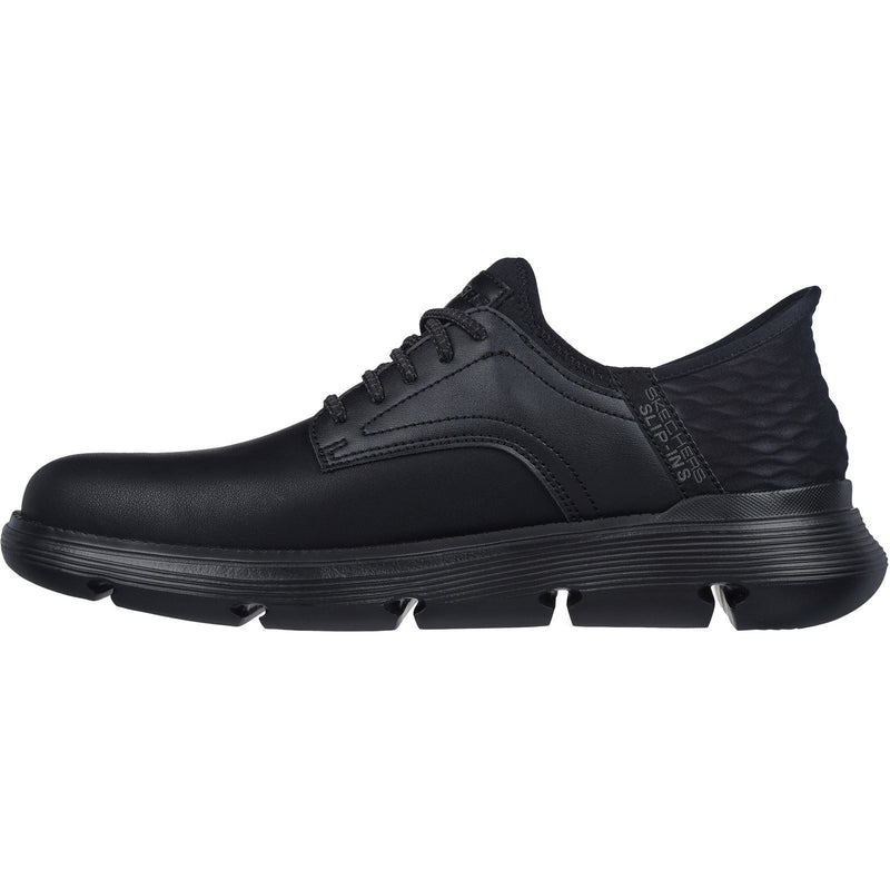 Skechers Garza Gervin Chaussures En Cuir Noir À Lacets Pour Hommes