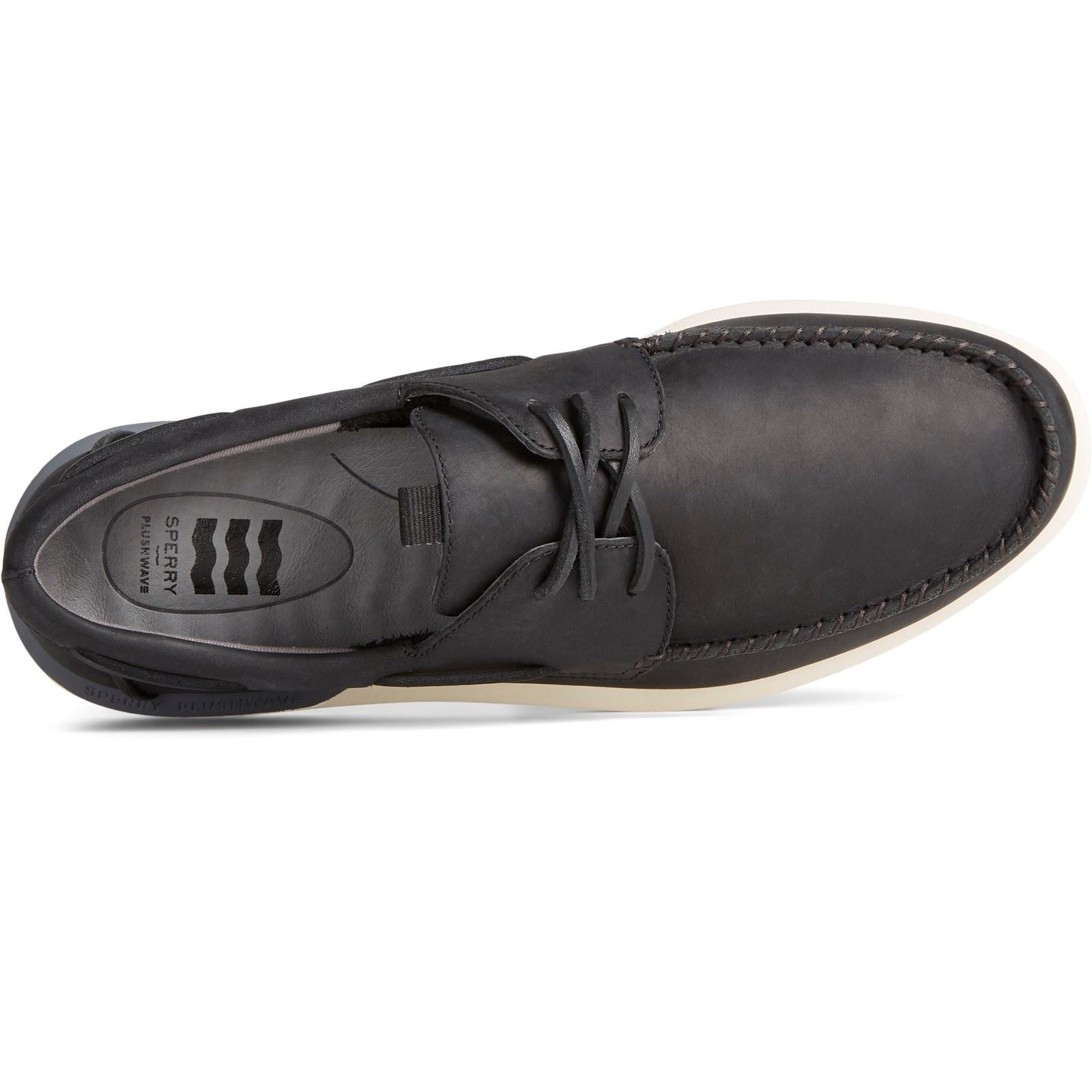 Sperry Plushwave 2.0 Chaussures Bateau Noires Pour Homme En Cuir