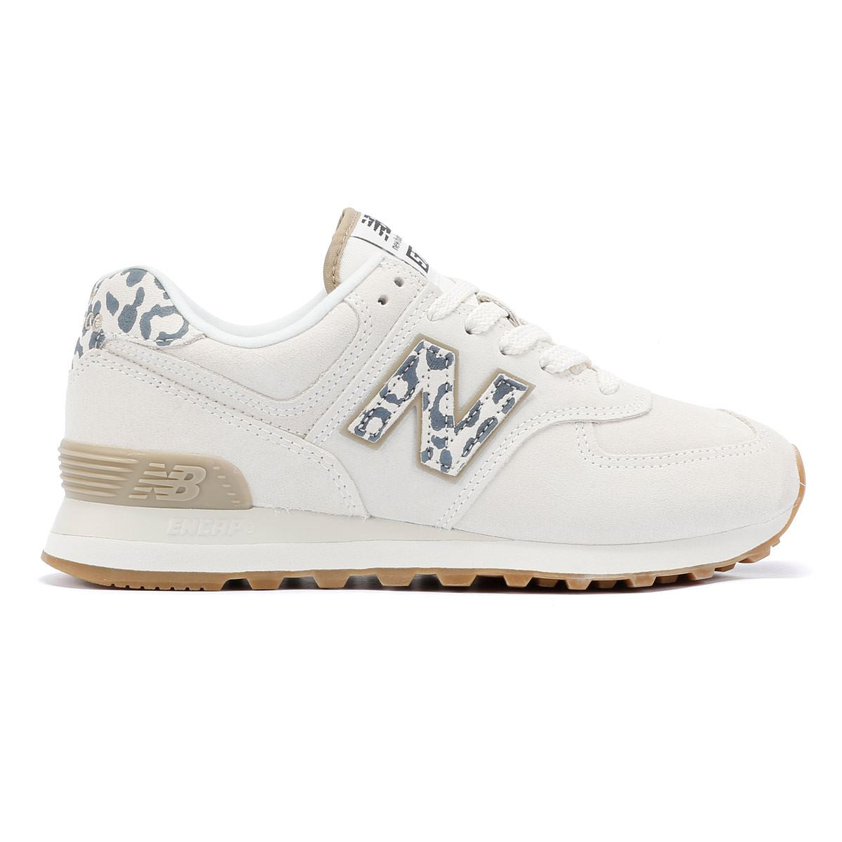 New Balance 574 Baskets pour femmes en daim sel de mer/léopard