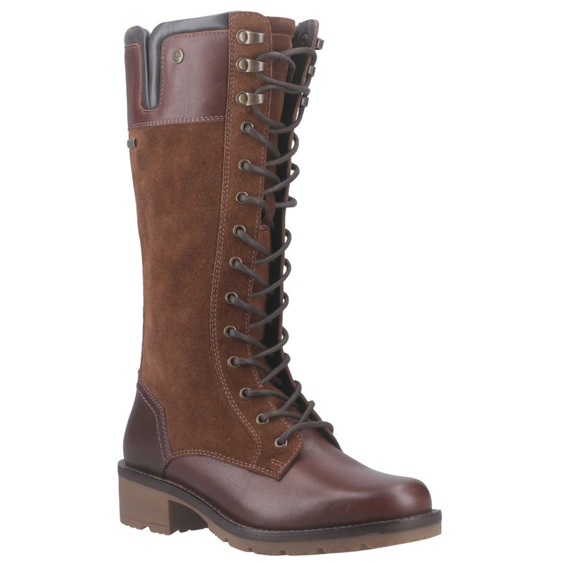 Hunter Skye Tall Boot Bottes En Cuir Marron Pour Femmes