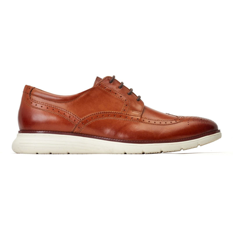 Base London Flight Chaussures Oxford Pour Hommes En Cuir Marron Brûlé