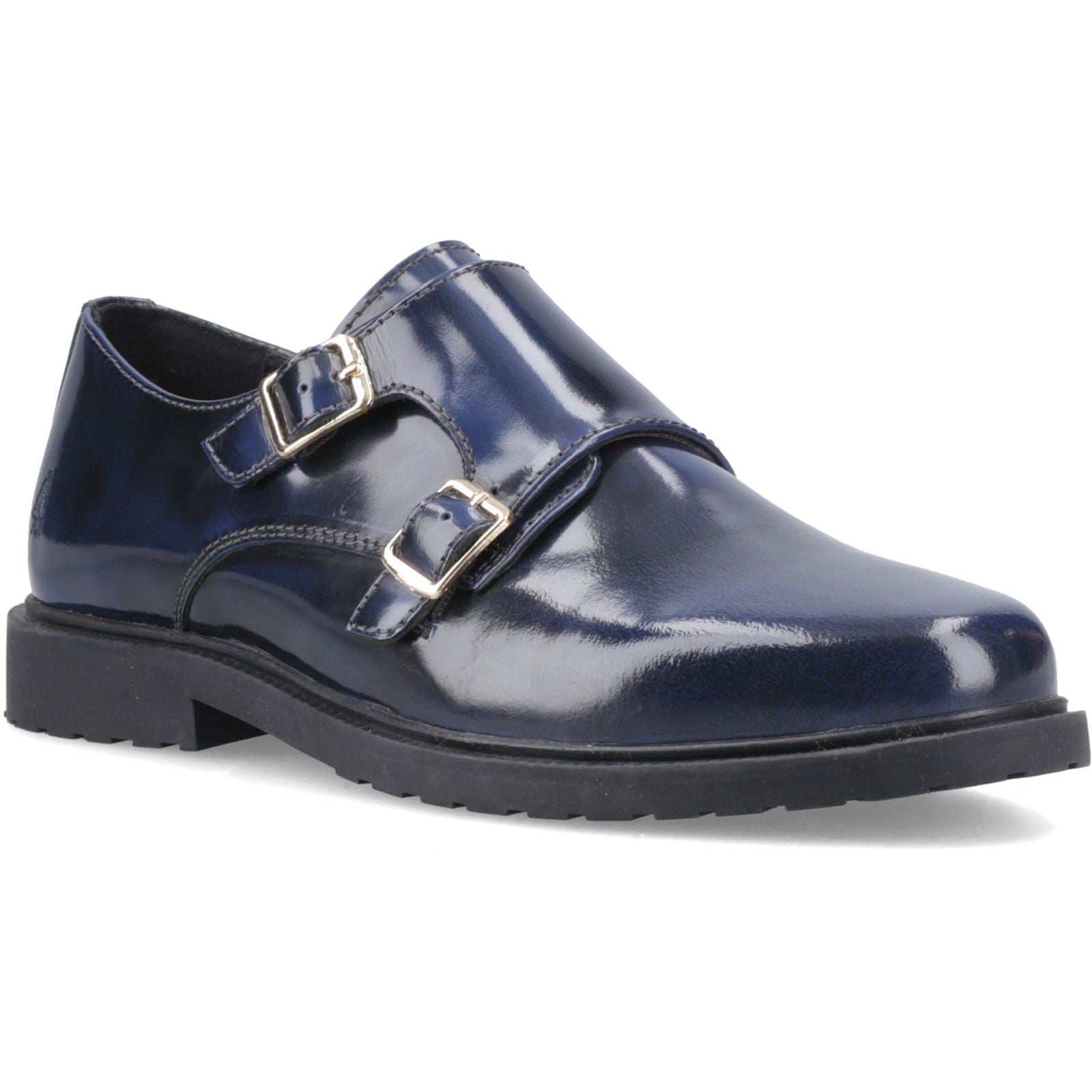Hush Puppies Verity Hi-Shine Chaussures En Cuir Pour Femmes Navy