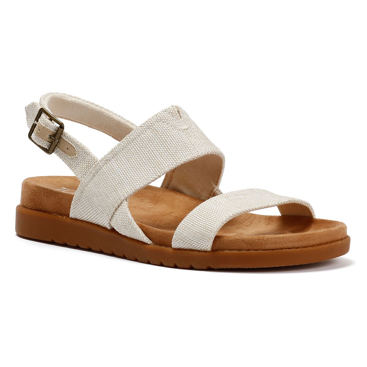 TOMS Marin Slingback Sandales Blanches En Textile Pour Femmes