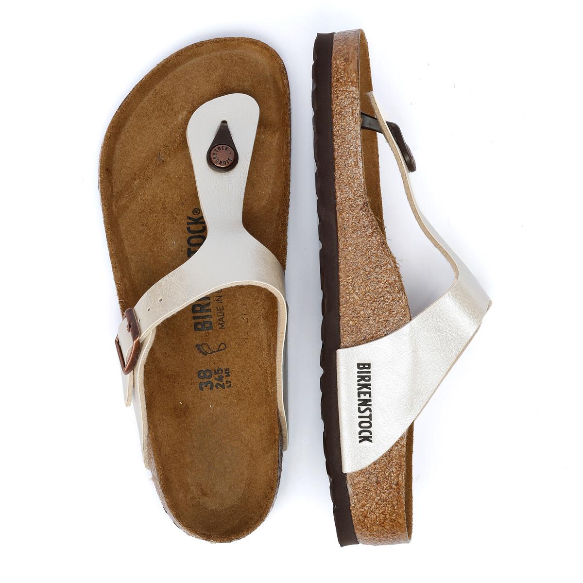 Birkenstock Gizeh Birko Flor Sandales Blanches Gracieuses Pour Femmes