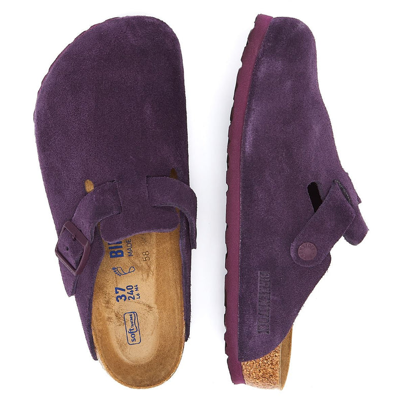 Birkenstock Sabots En Daim Violet De Boston