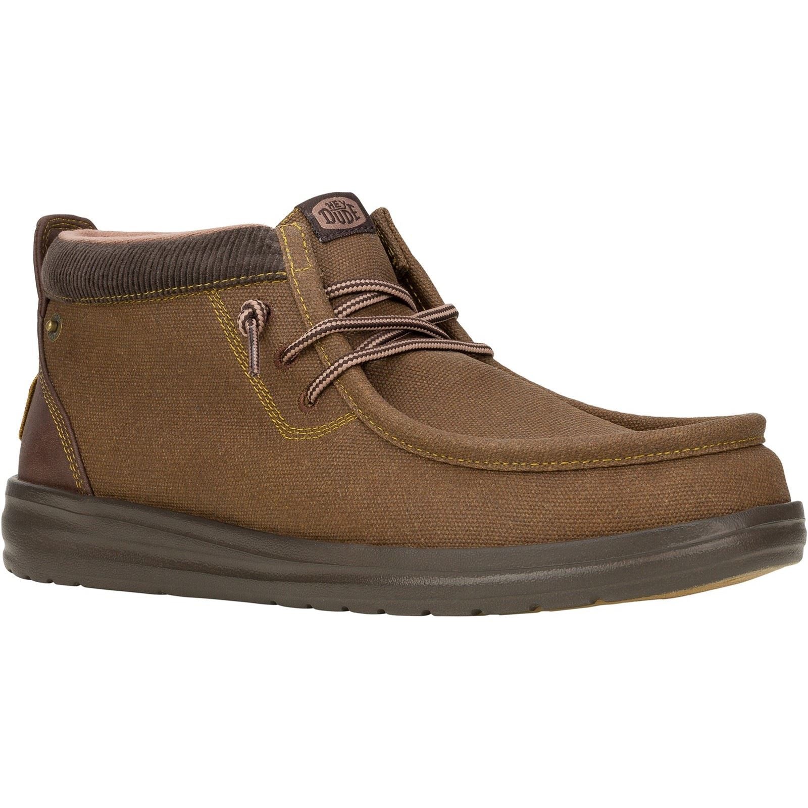HEYDUDE Wally Mid GripR Bottes Pour Hommes En Tissu Marron Foncé