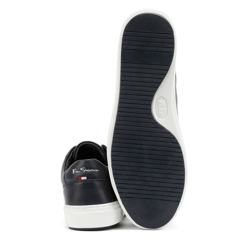 Ben Sherman Ace Cupsole Chaussures De Sport En Cuir Pour Hommes Bleues