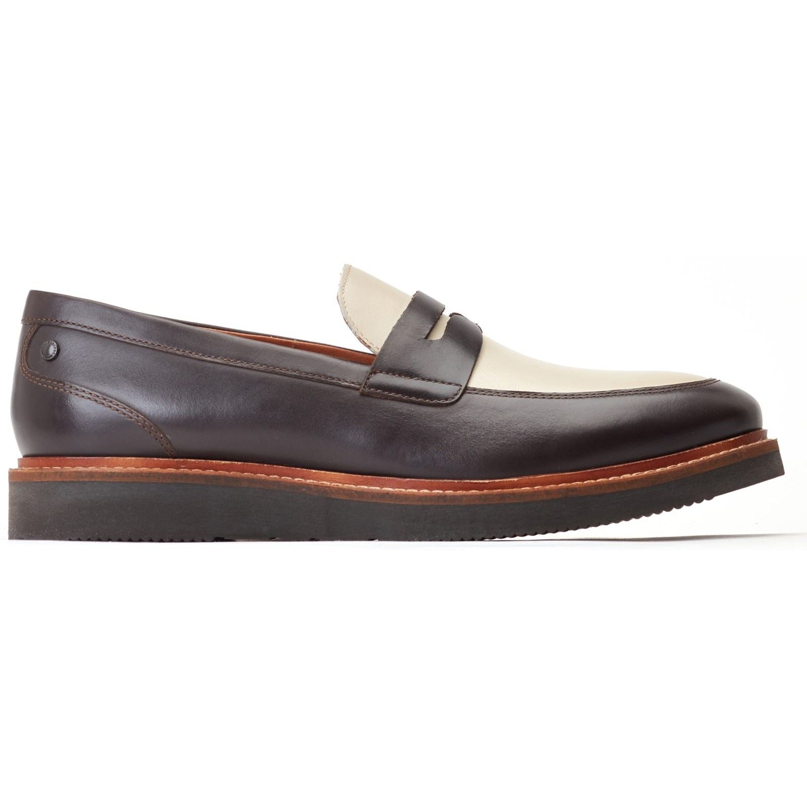 Base London Sid Chaussures Bateau En Cuir Pour Hommes, Marron/Beige