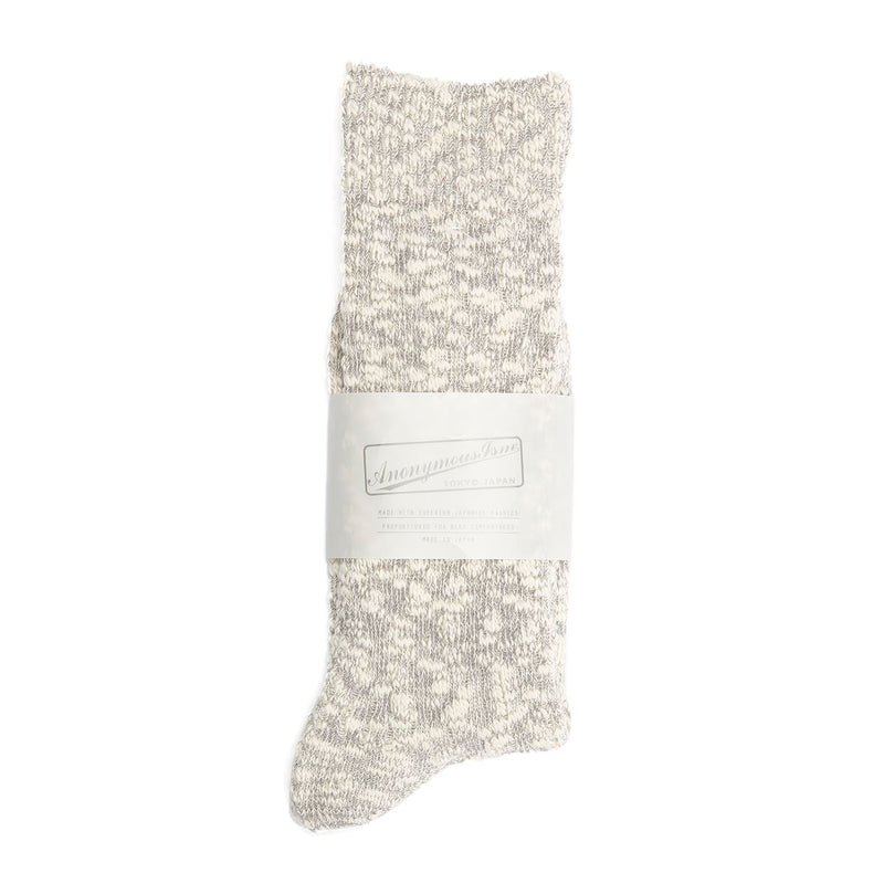 Anonymous Ism Classic Slub Crew Chaussettes Pour Hommes Grises Jusqu'Aux Mollets