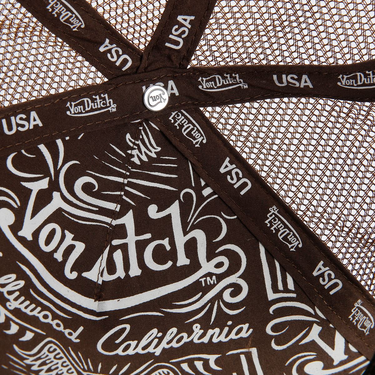 Von Dutch Velvet Trucker Casquettes En Coton Marron