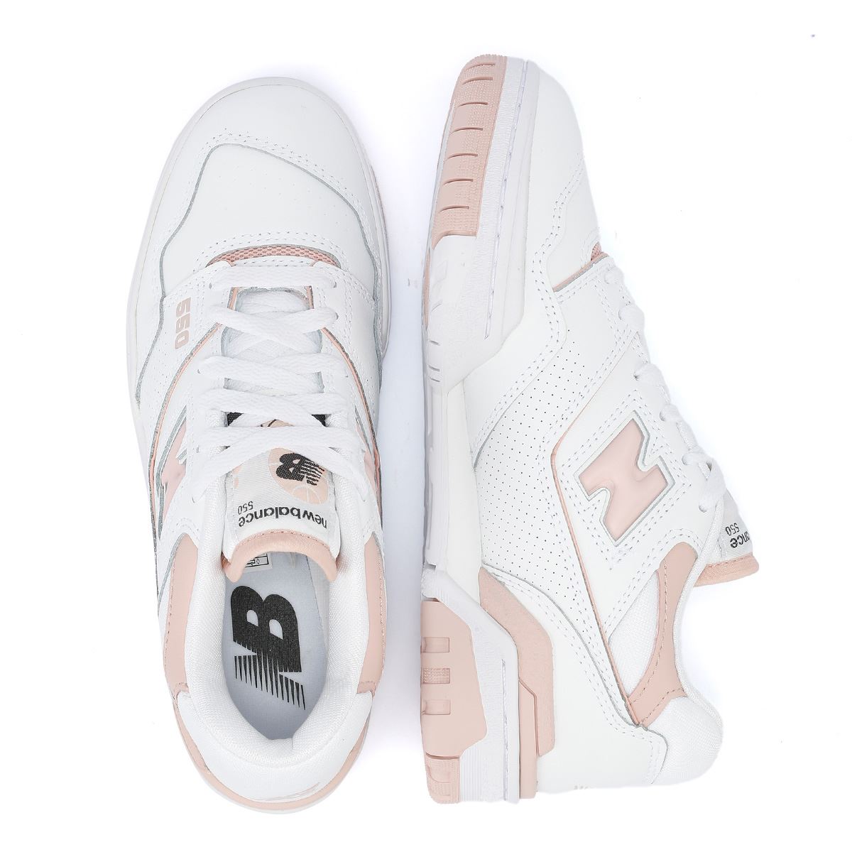 New Balance 550 Baskets En Cuir Blanc/Rose Pour Femmes