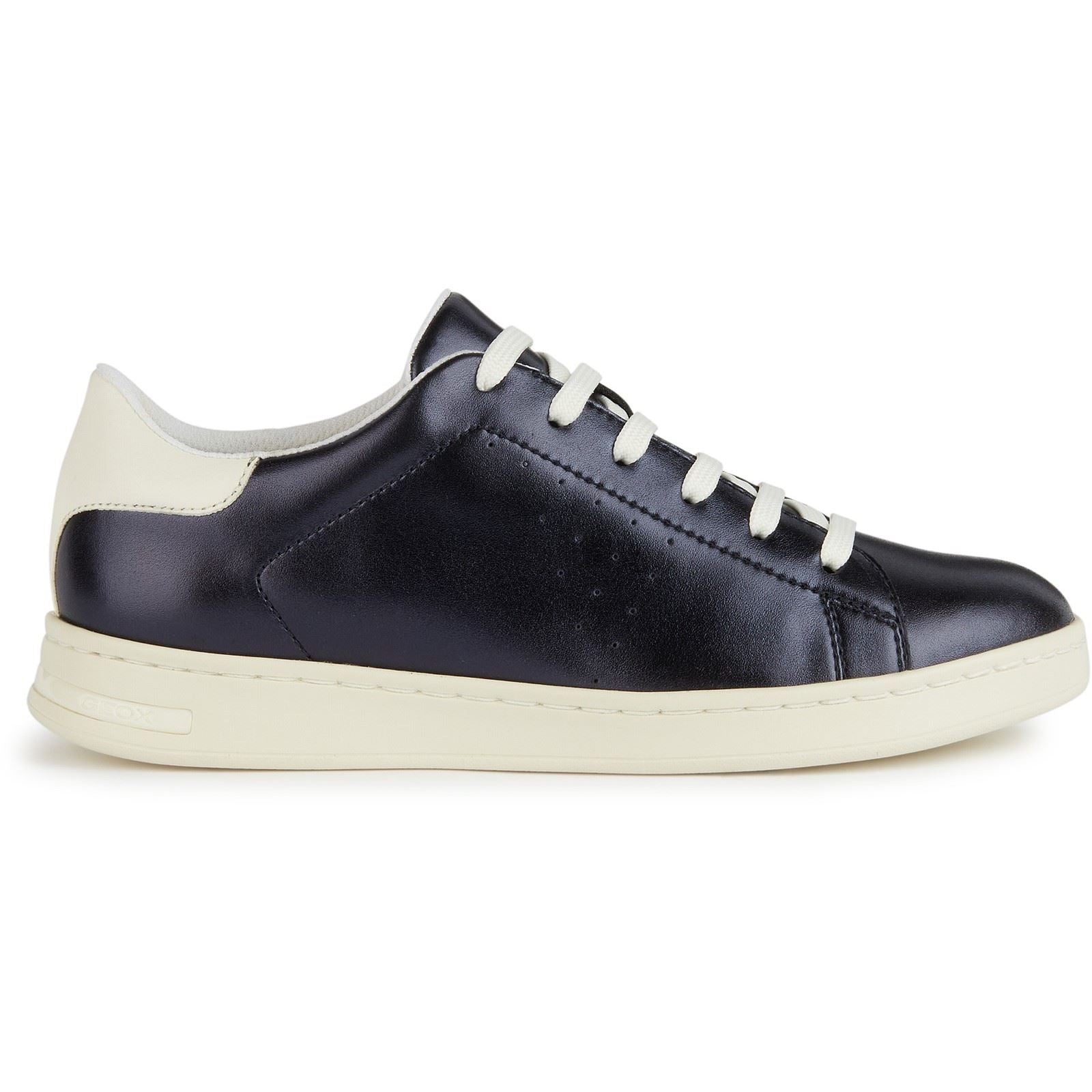 Geox D Jaysen B Jean Foncé En Simili Cuir Pour Femmes / Baskets Blanches Optiques