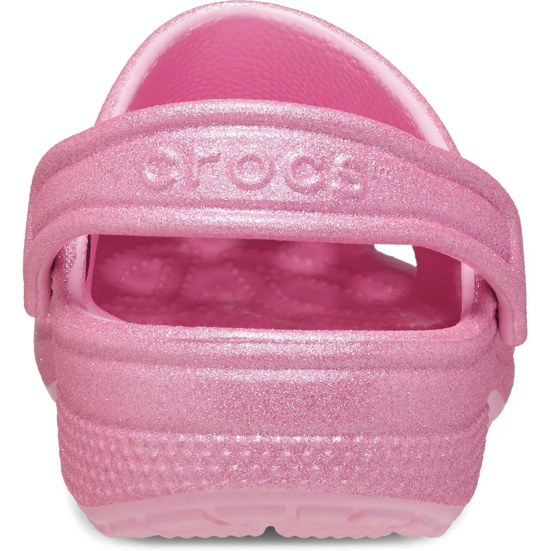 Crocs Classic Glitter Mocassins En Tweed Rose Brillant En Thermoplastique