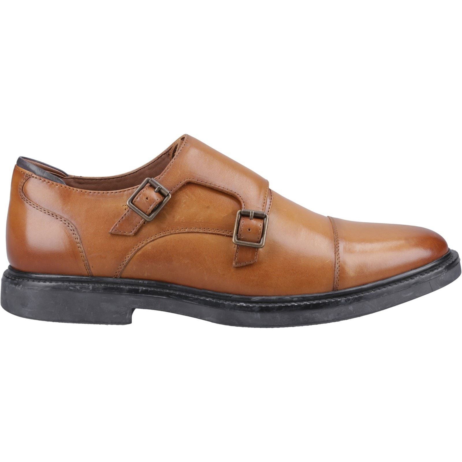 Hush Puppies Kane Chaussures Double Moine Pour Homme En Cuir Marron