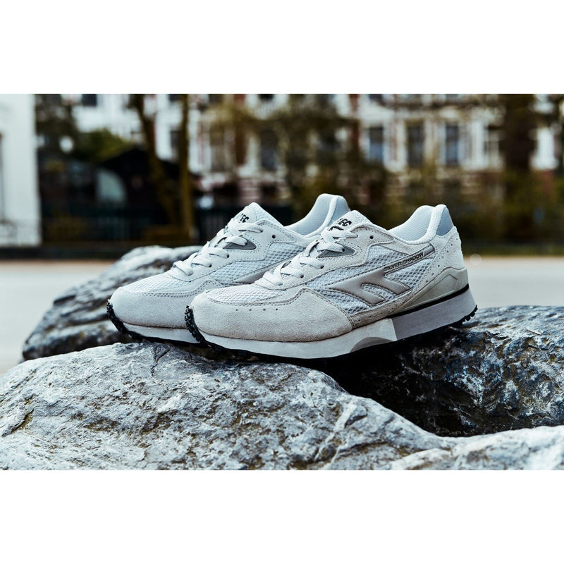 Hi-Tec Silver Shadow OG Baskets Pour Hommes En Suède Pu Argent/gris/vert