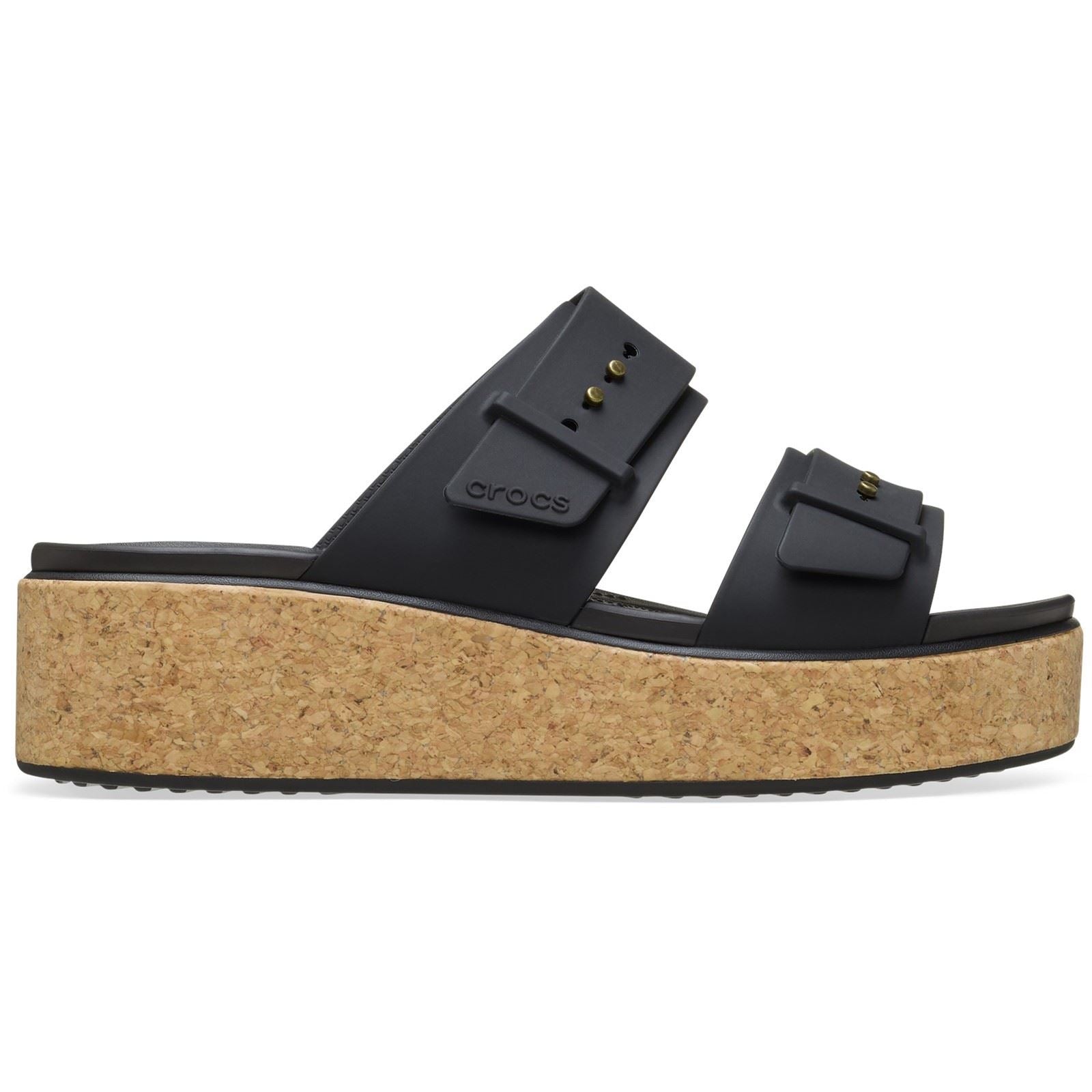 Crocs Brooklyn Buckle Sandales Noires Pour Femmes