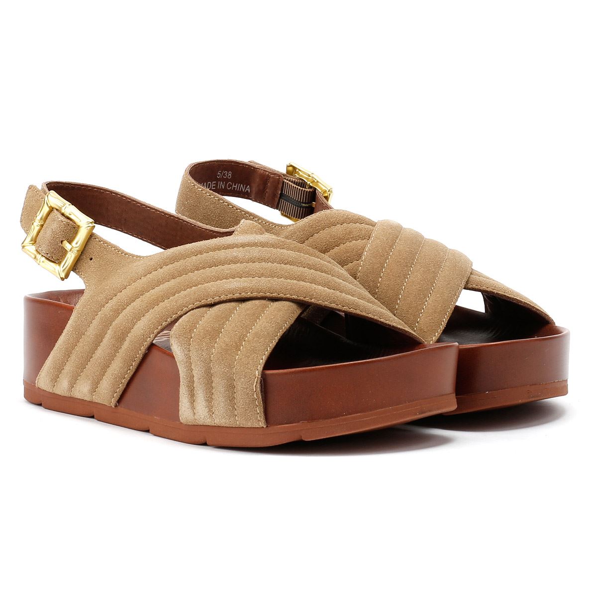 Desert Fleur Sparks Sandales Beige Pour Femme En Suède