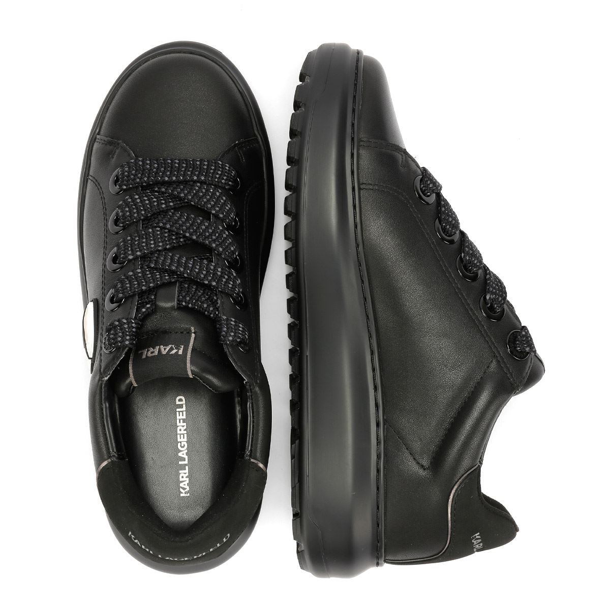Karl Lagerfeld Kapri Lug Karl NFT Lo Lace Baskets Noires En Cuir Pour Femmes