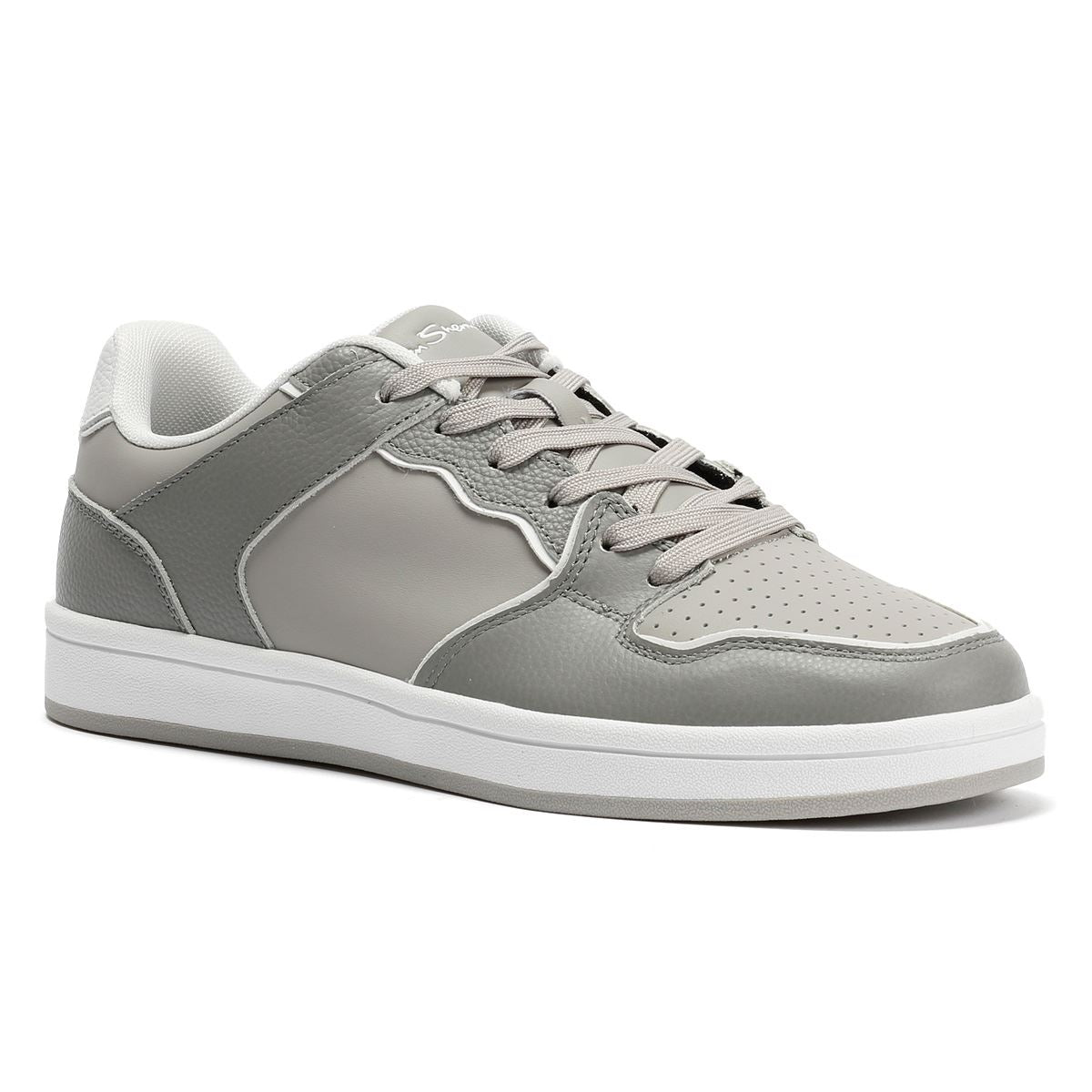 Ben Sherman Club Baskets En Cuir Pour Hommes Grises