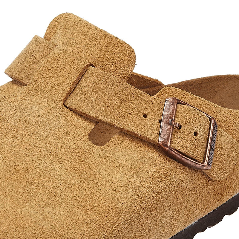 Birkenstock Sabots En Daim À Crème Latte Boston