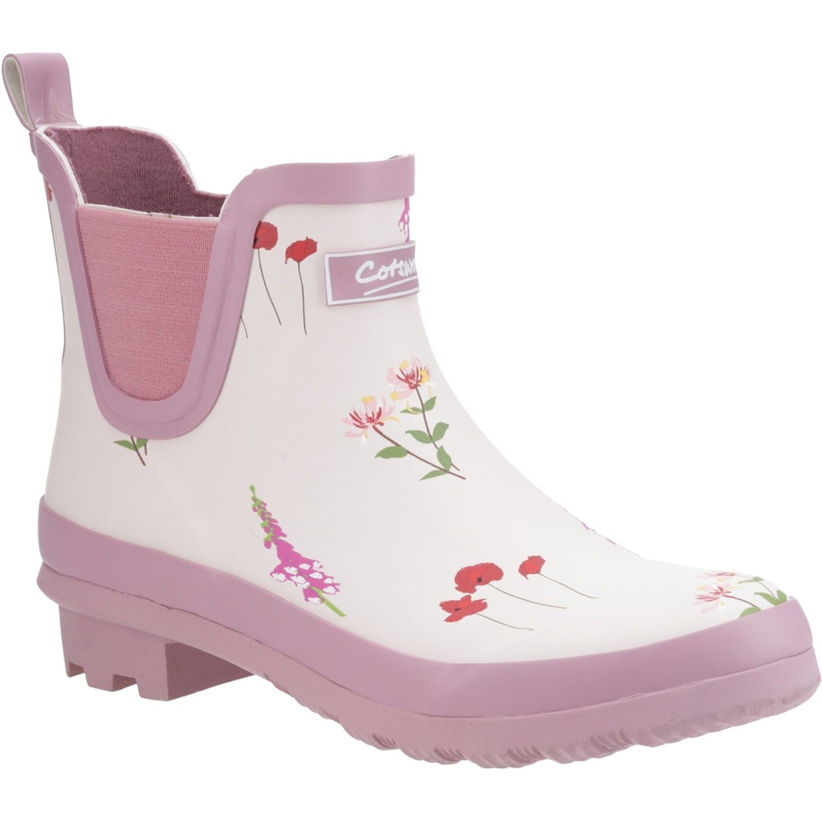 Cotswold Wildflower Ankle Bottes En Caoutchouc Pour Femmes En Rose